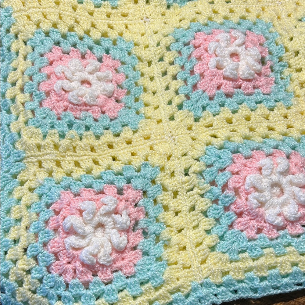 Hand crocheted baby afghan